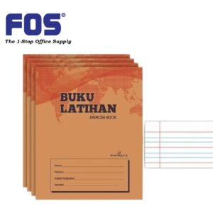 FAMOSA Kraft Exercise Book 80 pages - Red Blue Four Lines
