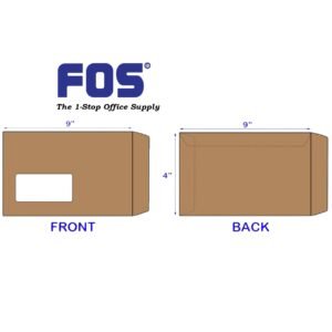 Brown / Manila Envelope 95gms 4" X 9" - (WINDOW)