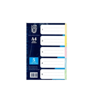Lion Paper Index Divider - 5 Colour