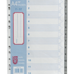 Lion PP Index Divider 1-12 < Grey