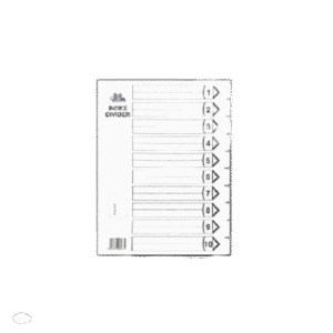 Powerline Paper Index Divider 10 Tab - White