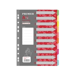 Premier PP PM22231 A4 Index Divider - 10 Colour