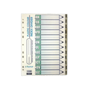 Premier PP PM22288 A4 Index Divider Jan-Dec Grey